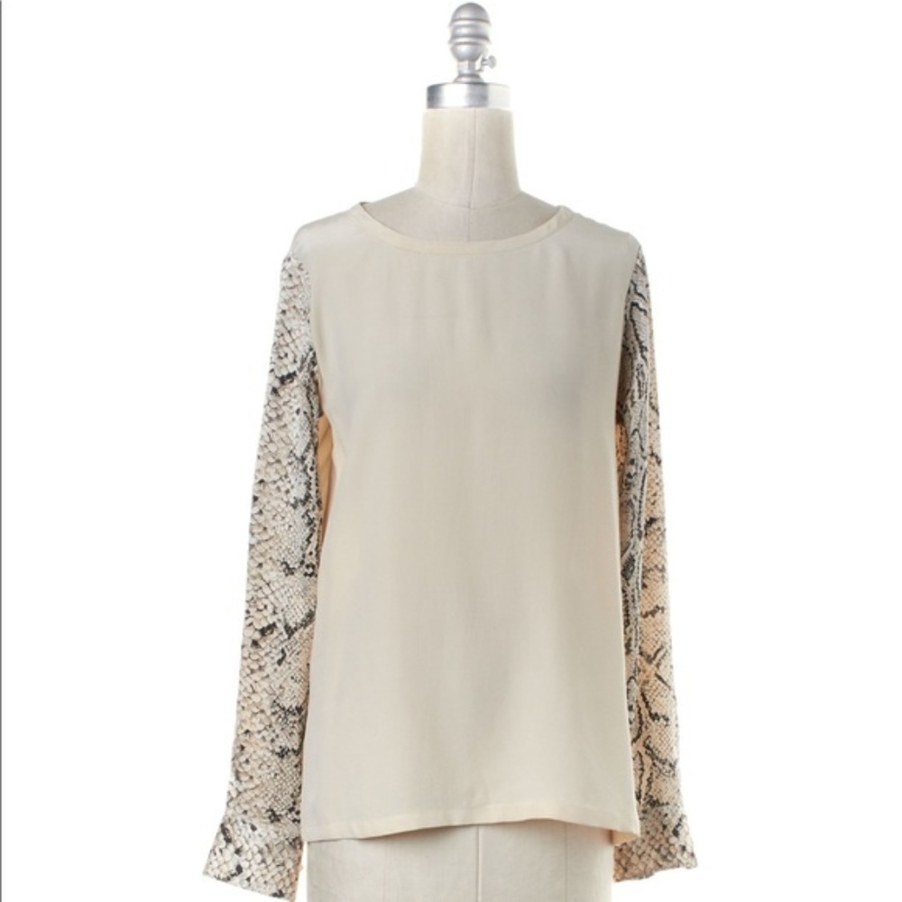 Equipment Snakeskin Print Silk Blouse